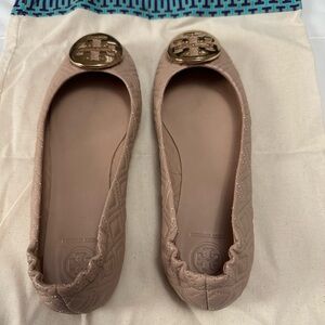 Tory Burch Blush Quilted Ballet Flats
